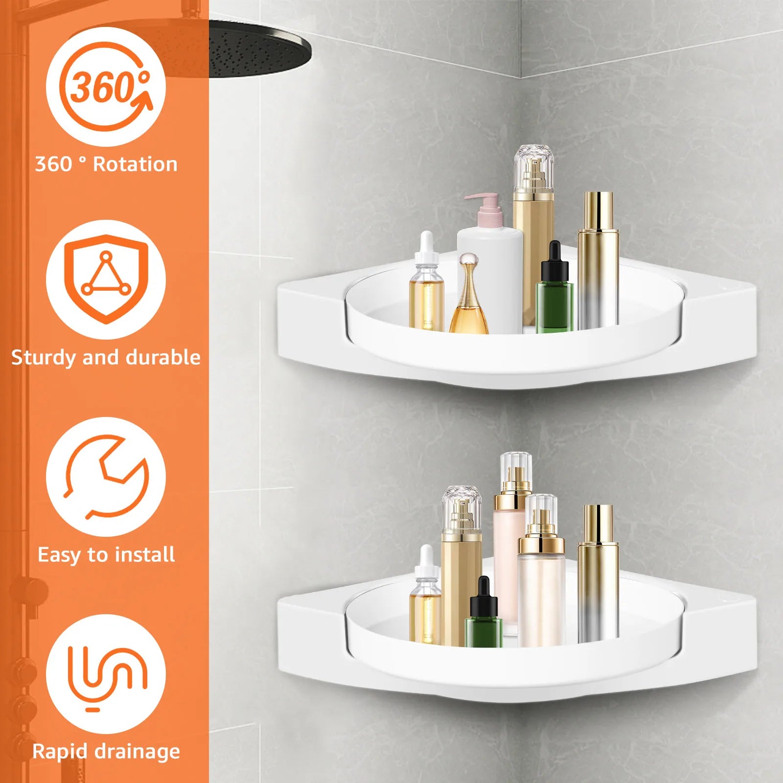 360° Rotating Bathroom Shelf