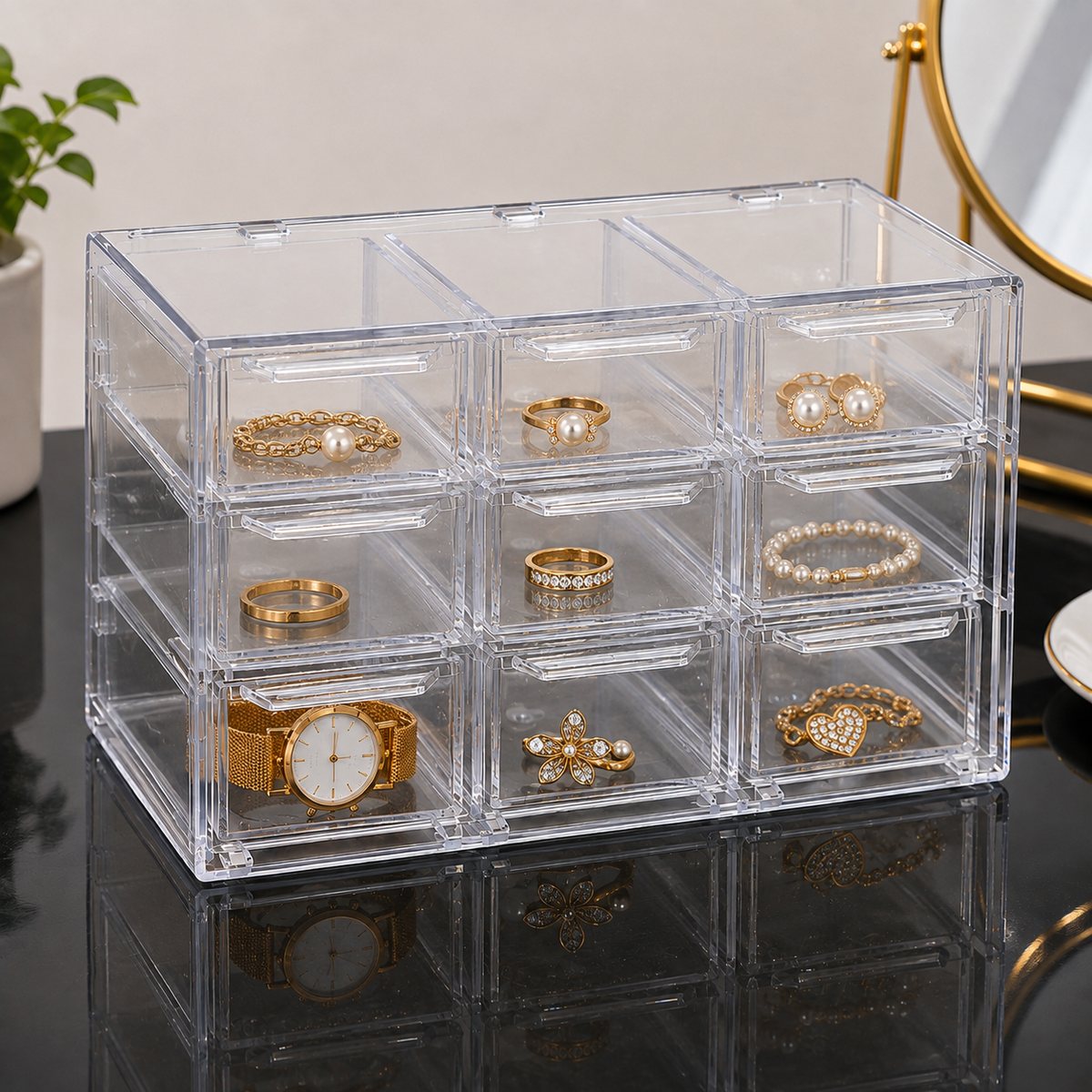 Transparent Jewellery Organizer Case