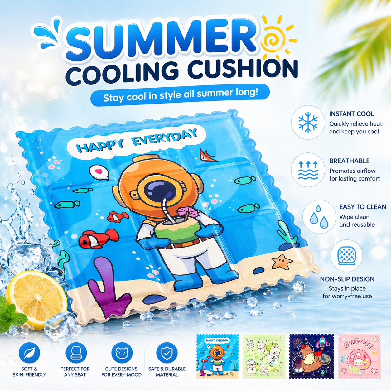 Summer Breeze Cooling Soft Cushion