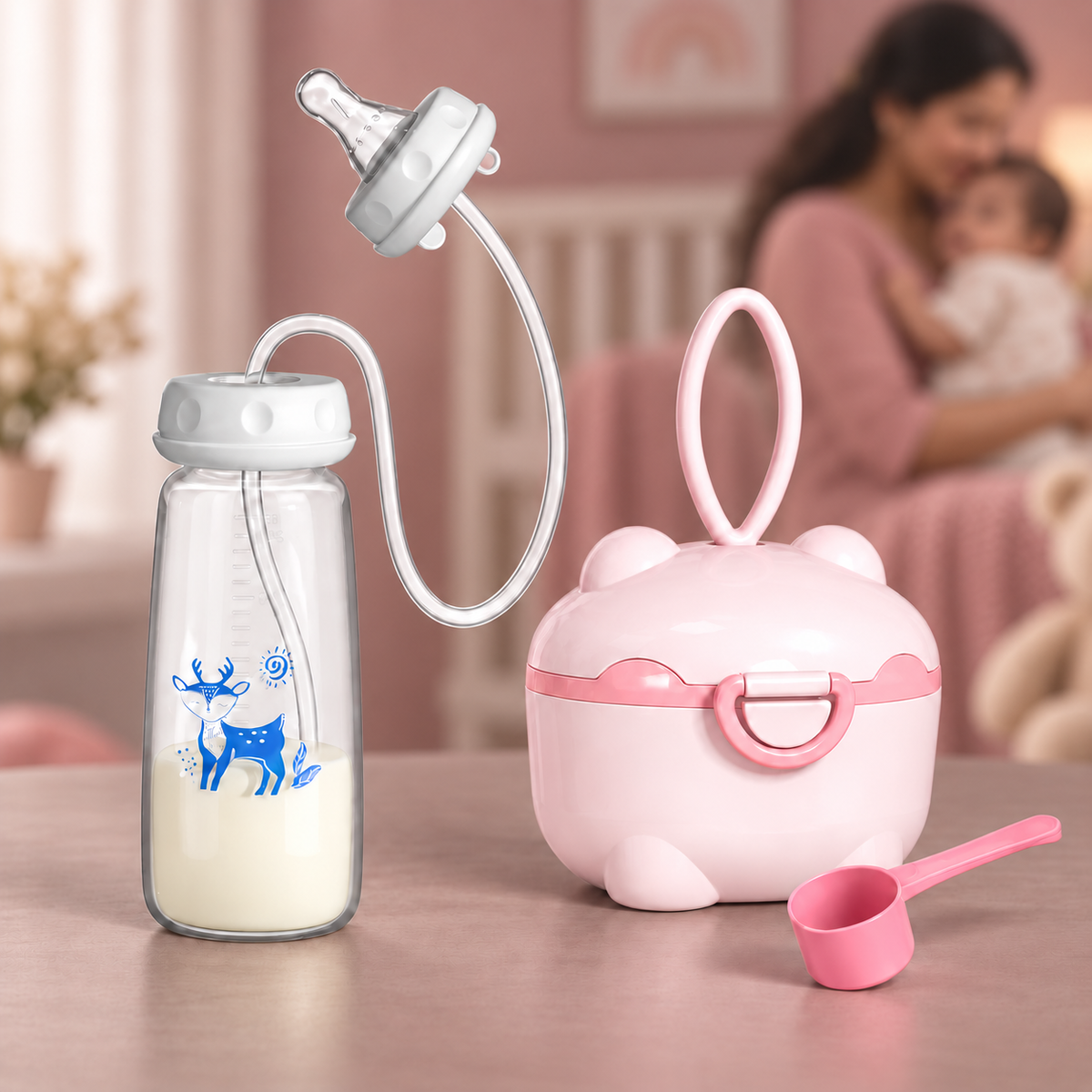 Cute Pastel Baby Feeding Jar
