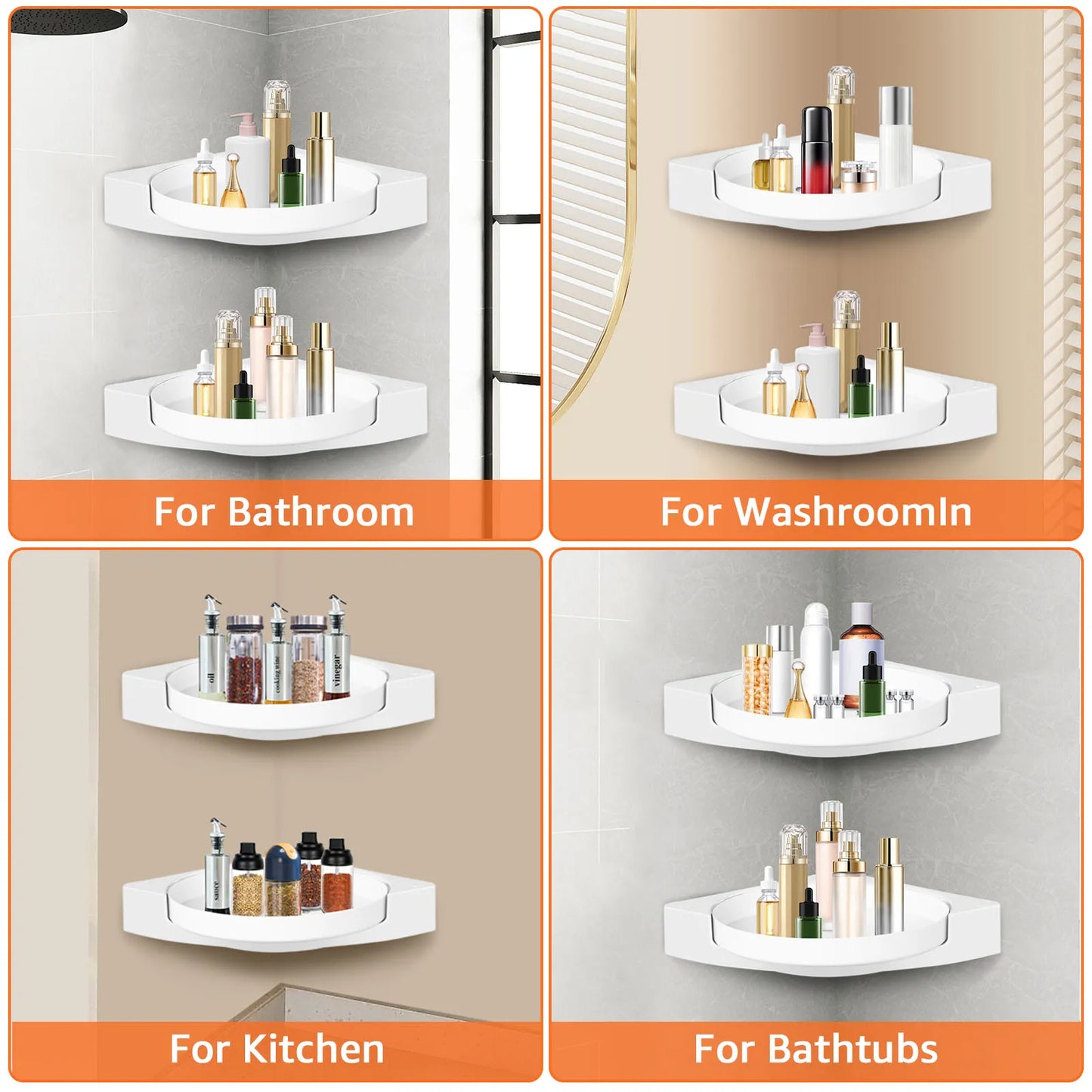 360° Rotating Bathroom Shelf