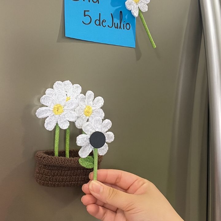 Blooming Crochet Magnetic Fridge Decor