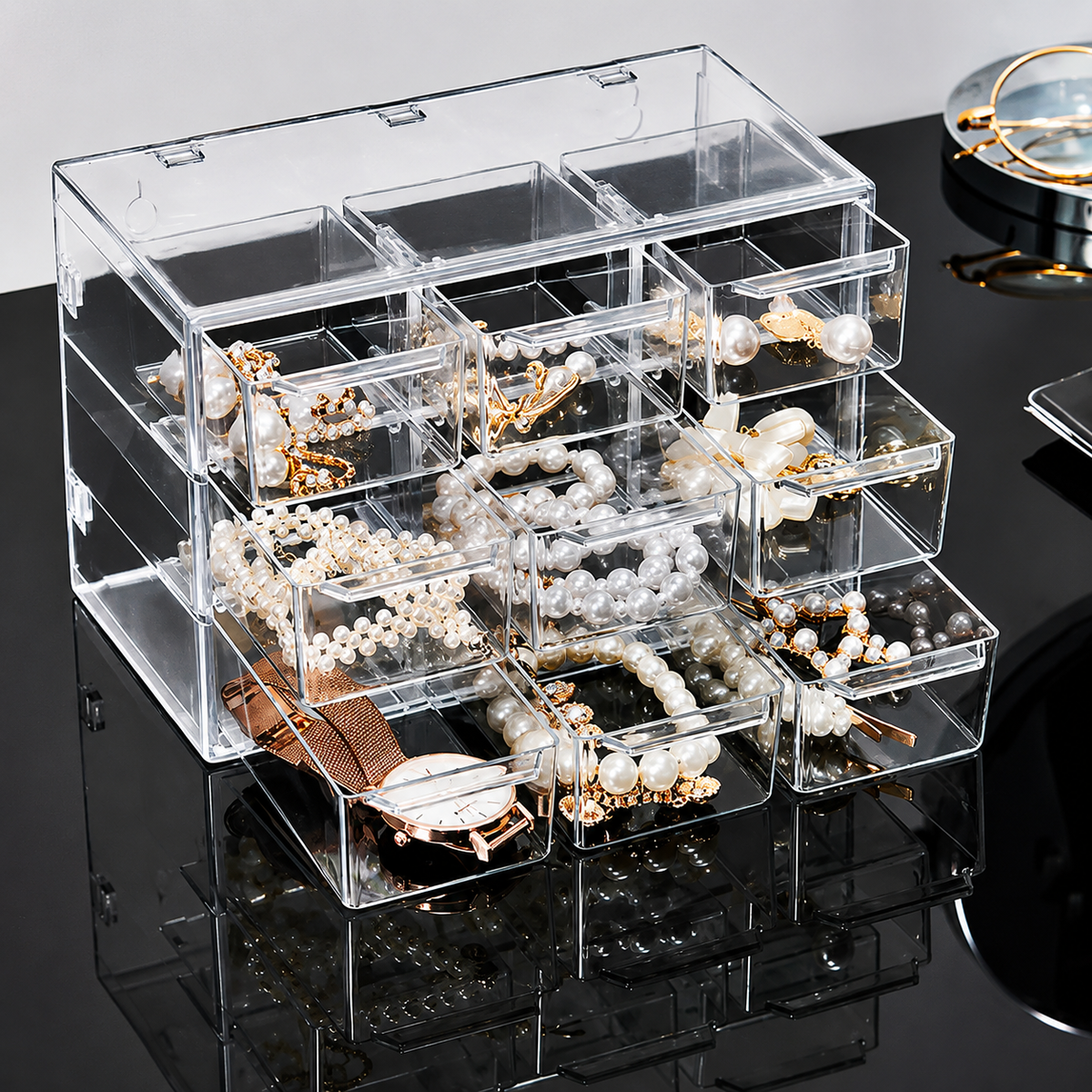 Transparent Jewellery Organizer Case