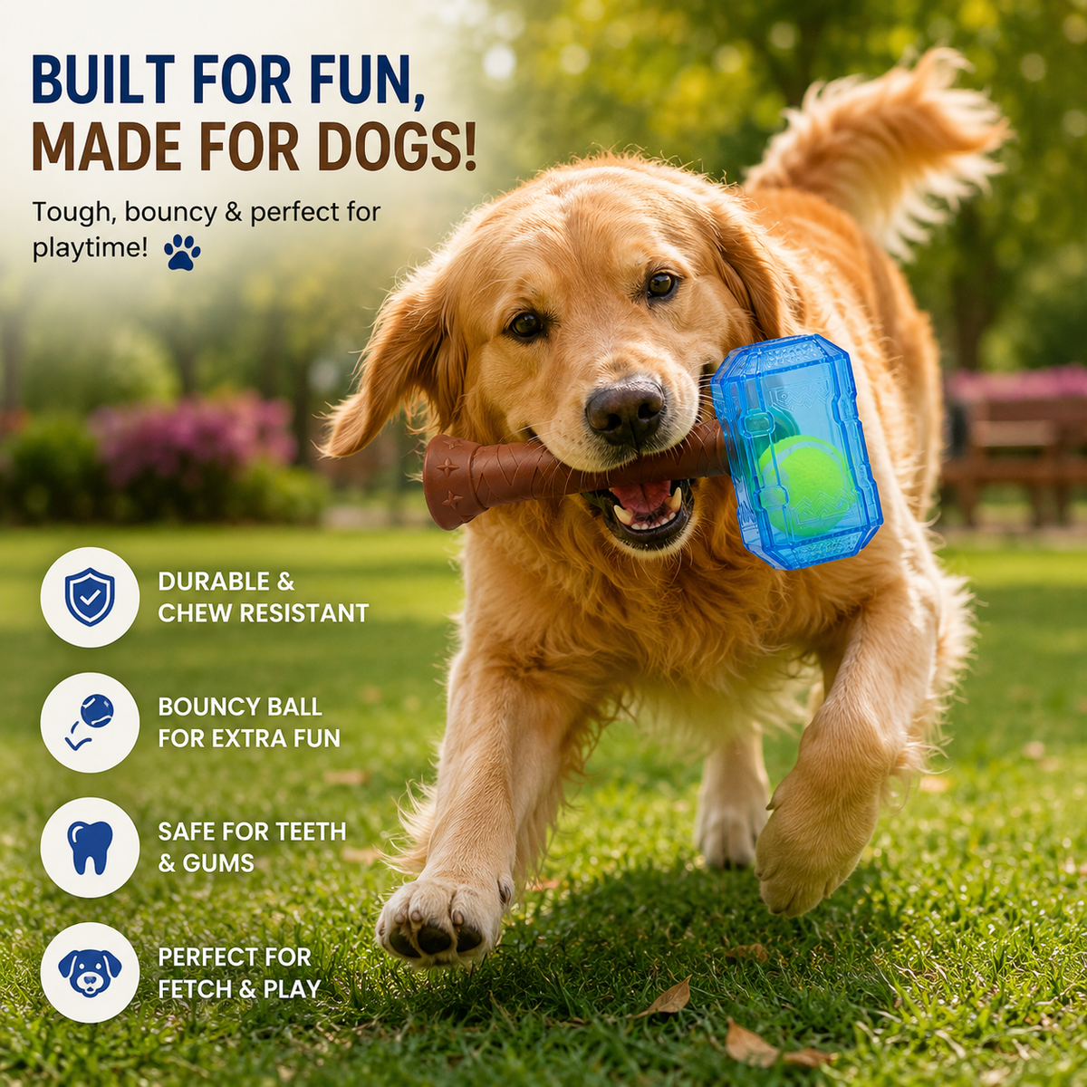 Squeaky Dog Hammer Play Toy
