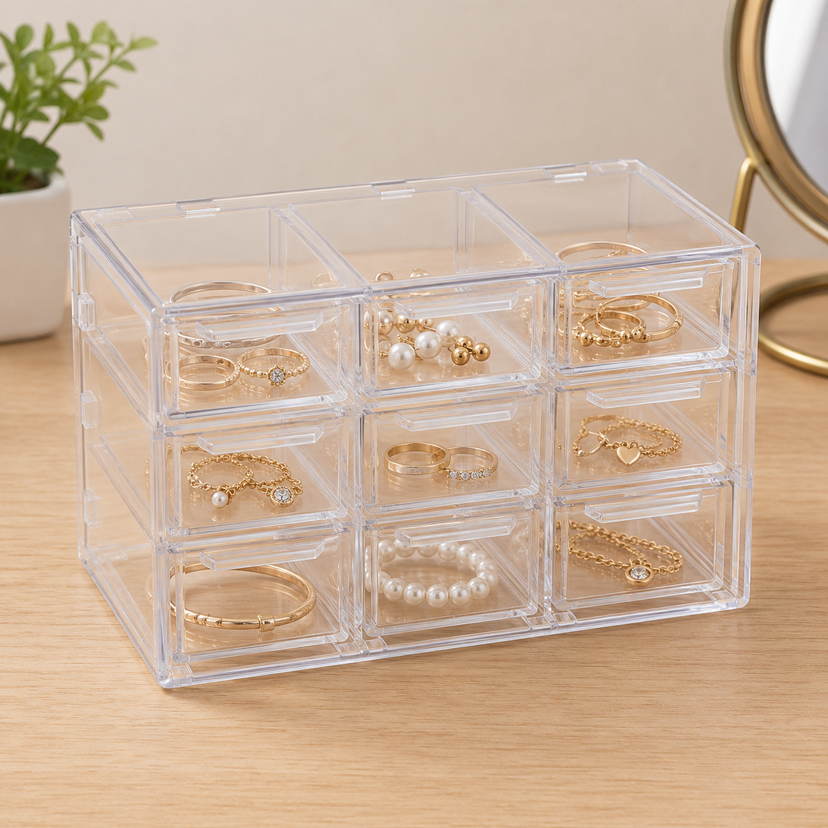 Transparent Jewellery Organizer Case