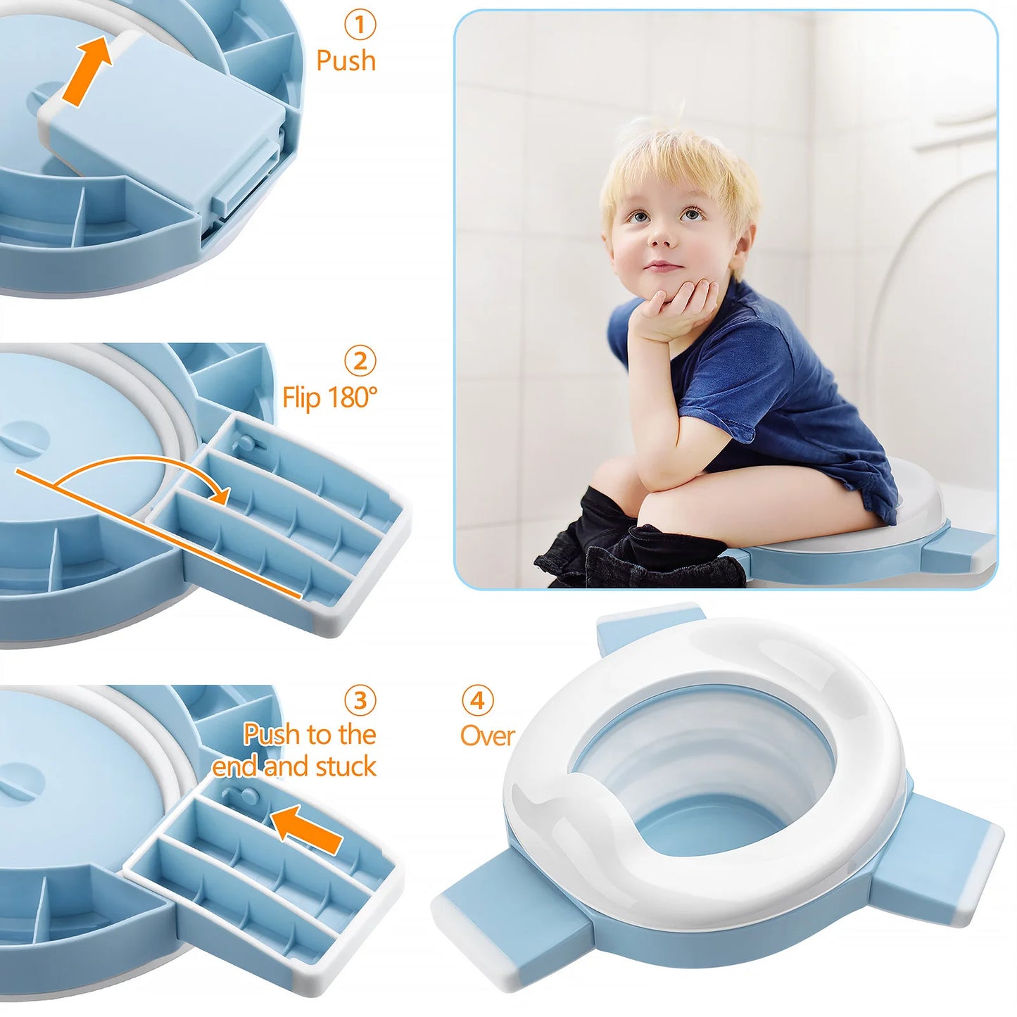 Baby Potty Training Travel Portable Foldable Toilet Seat