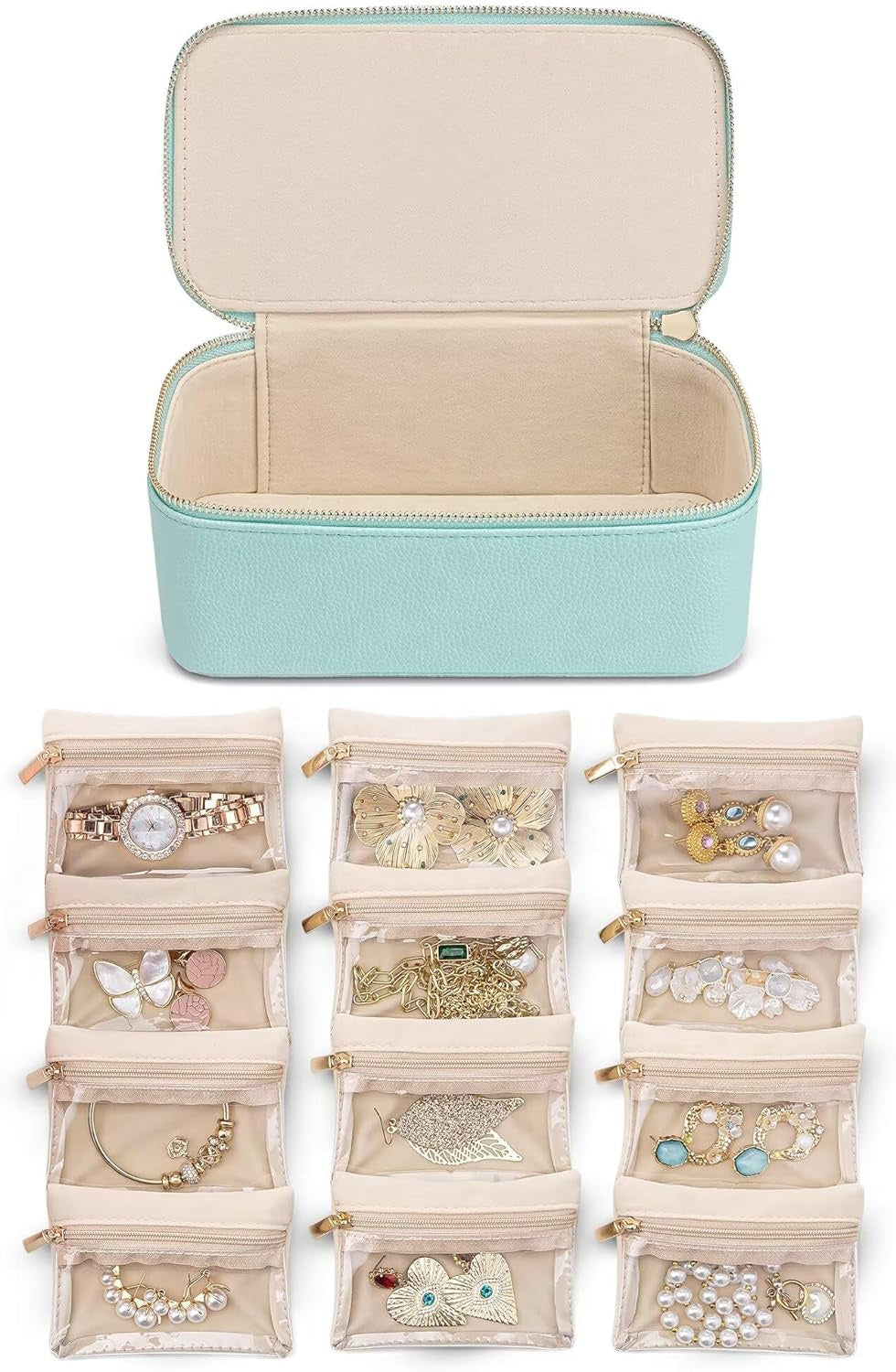 Leather jewelry organizer