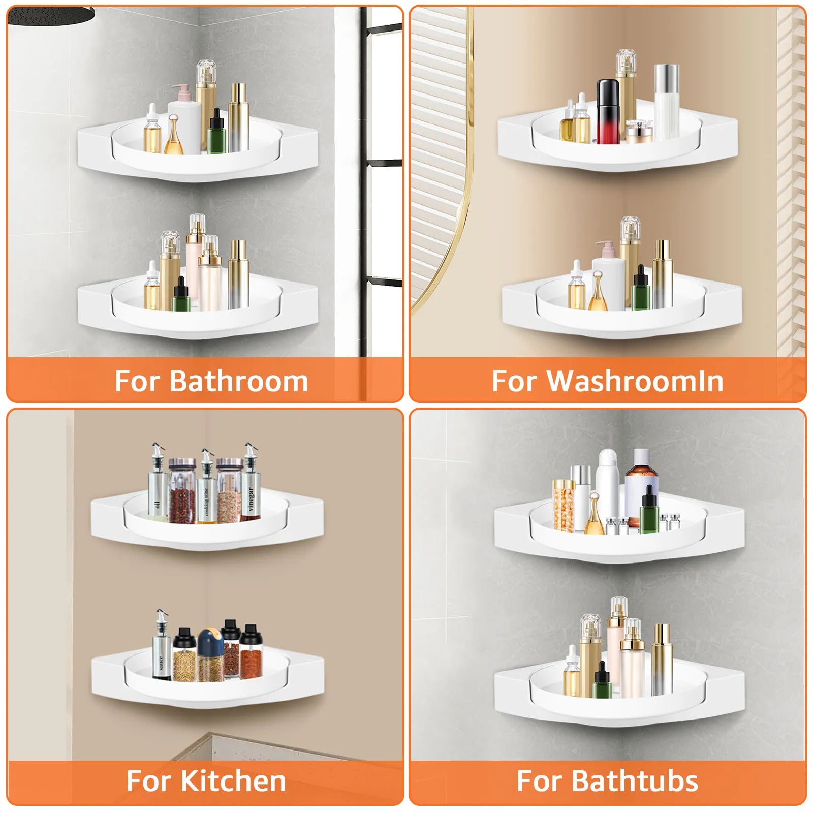 360° Rotating Bathroom Shelf