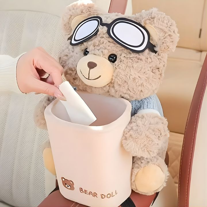 Brown Bear 2-in-1 Tissue Holder & Trash Can