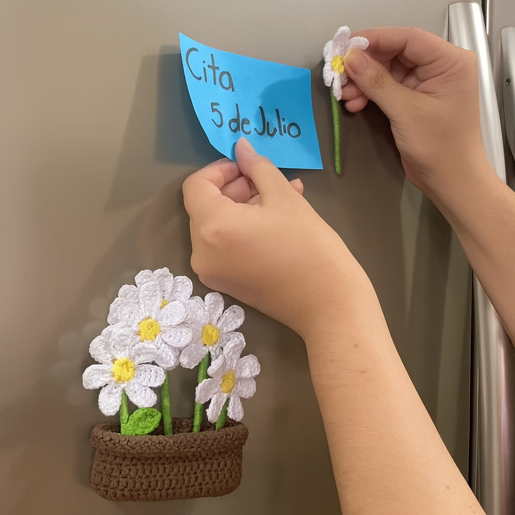 Blooming Crochet Magnetic Fridge Decor